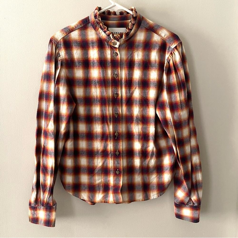 Isabel Marant Etoile Jancis Checked Cotton Shirt Blouse Size 40(L) - Picture 6 of 10